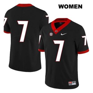 Women's Georgia Bulldogs NCAA #7 D'Andre Swift Nike Stitched Black Legend Authentic No Name College Football Jersey AGP3154NP